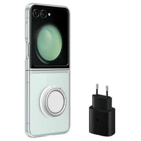 Etui Samsung EF-XF73KKTEGWW Z Flip5F731 przezroczysty/transparent Starter Pack + ładowarka TA800