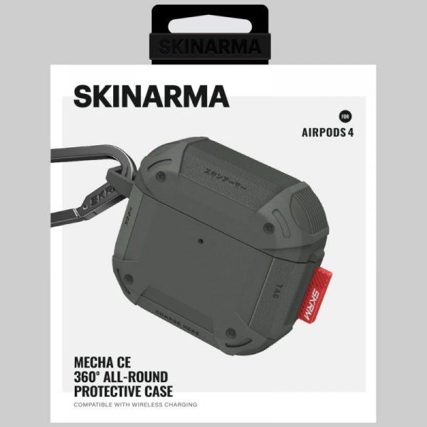 Etui Skinarma Mecha CE do AirPods 4      oliwkowy