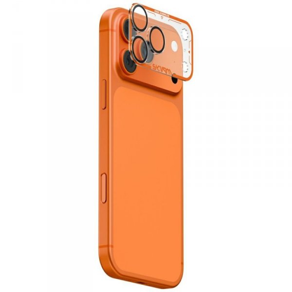 Szkło na obiektyw aparatu Skinarma Magma Full Matte do iPhone 17 Pro Max pomarańczowy