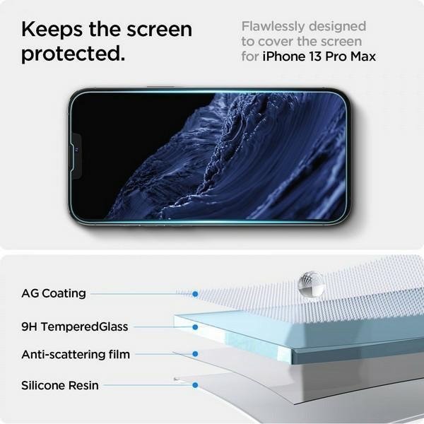 Szkło hartowane Spigen Glas.TR &quot;EZ FIT&quot;  do iPhone 16e/14/13/13 Pro 2szt