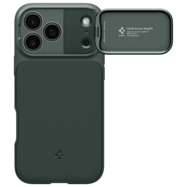 Etui Spigen Optik Armor Mag MagSafe do   iPhone 17 Pro zielony