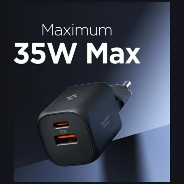 Ładowarka sieciowa Spigen Essential      EE352EU 35W USB-C/USB-A czarny