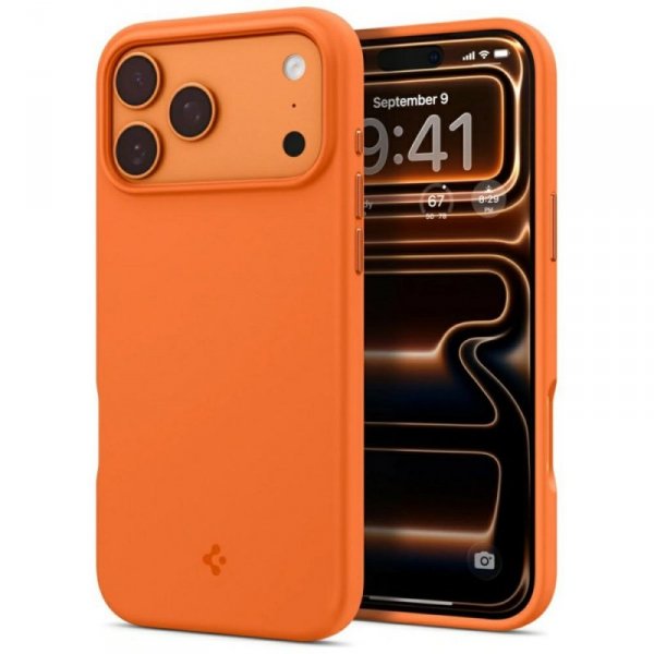 Etui Spigen Silicone Fit MAG MagSafe do  iPhone 17 Pro pomarańczowy