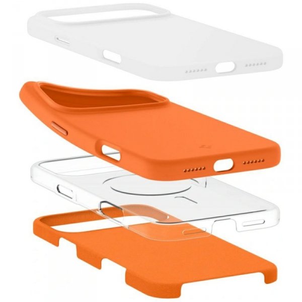 Etui Spigen Silicone Fit MAG MagSafe do  iPhone 17 Pro pomarańczowy