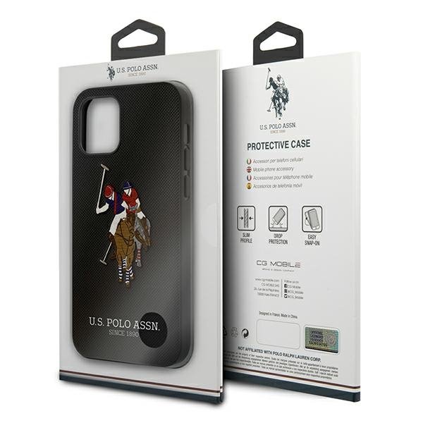 US Polo USHCP12MPUGFLBK iPhone 12/12 Pro 6,1&quot; czarny/black Polo Embroidery Collection