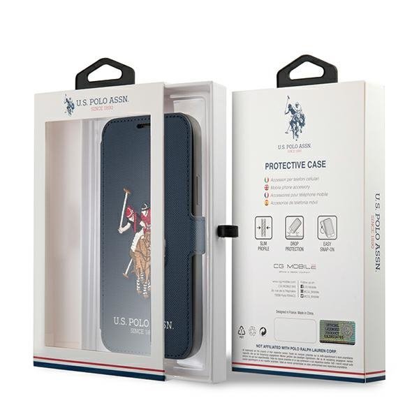 US Polo USFLBKP12LPUGFLNV iPhone 12 ProMax 6,7&quot; granatowy/navy book Polo Embroidery Collection