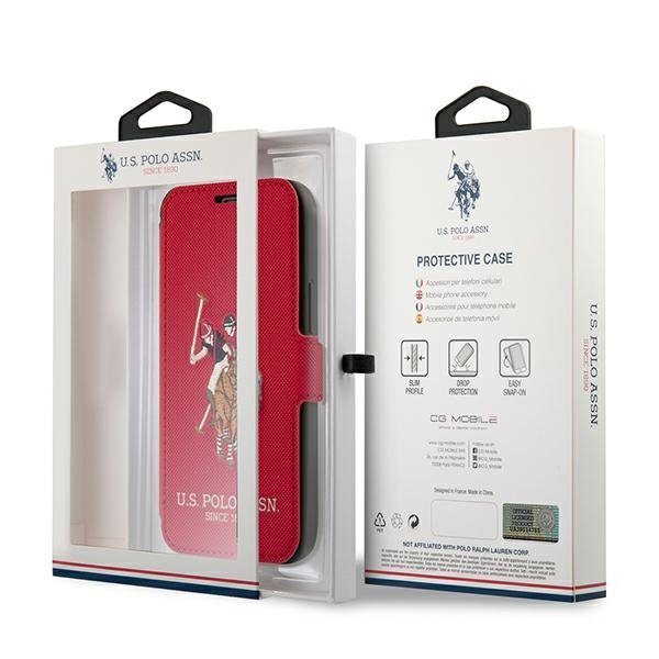 US Polo USFLBKP12MPUGFLRE iPhone 12/12Pro 6,1&quot; czerwony/red book Polo Embroidery Collection