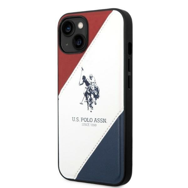 US Polo USHCP14SPSO3 iPhone 14 / 15 / 13 6,1&quot; biały/white Tricolor Embossed