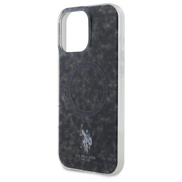 US Polo USHMP16LHOCLDPK iPhone 16 Pro 6.3&quot; czarny/black IML Ring MagSafe