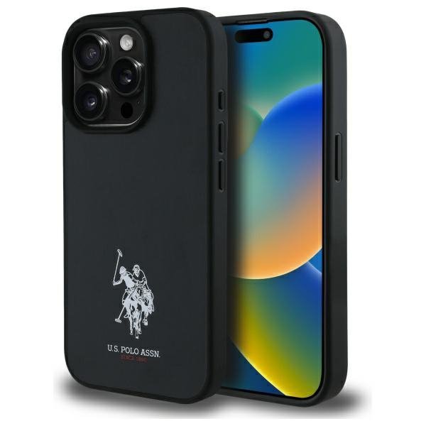 US Polo USHCP15XPGEK iPhone 15 Pro Max   6,7&quot; czarny/black Leather Embroidered DH Color