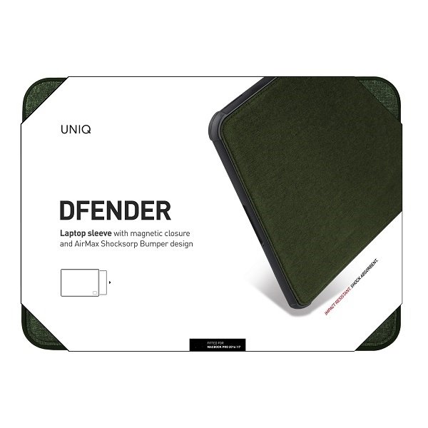 UNIQ etui Dfender laptop Sleeve 15&quot; zielony/khaki green