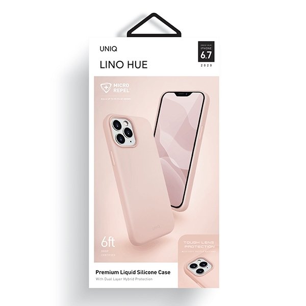 UNIQ etui Lino Hue iPhone 12 Pro Max 6,7&quot; różowy/blush pink Antimicrobial