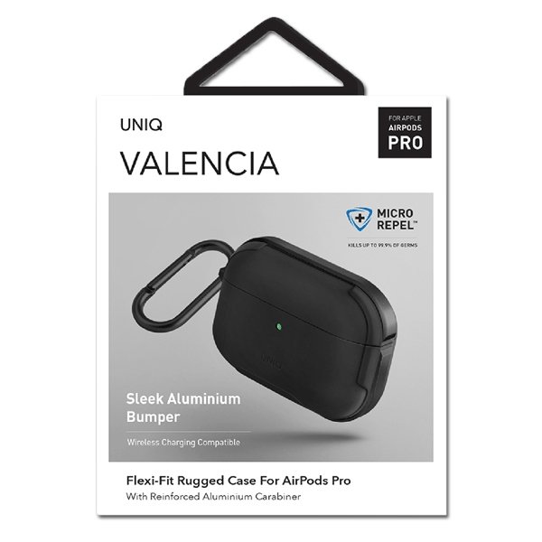 UNIQ etui Valencia AirPods Pro czarny/midnight black Antimicrobial