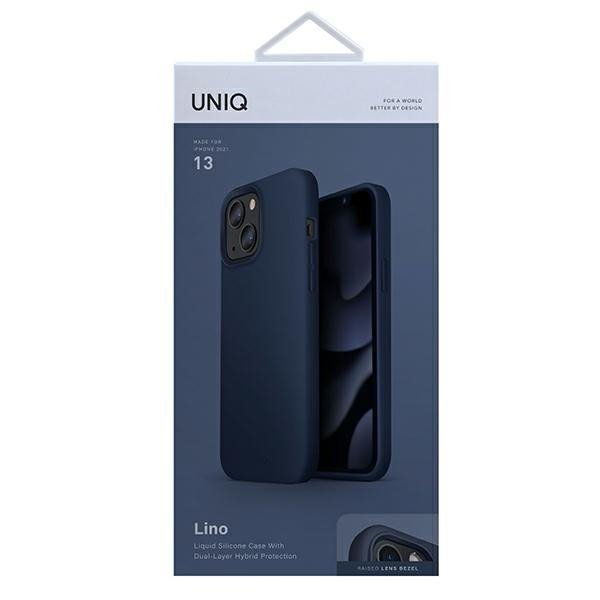 UNIQ etui Lino iPhone 13 / 14 / 15 6,1&quot; niebieski/marine blue