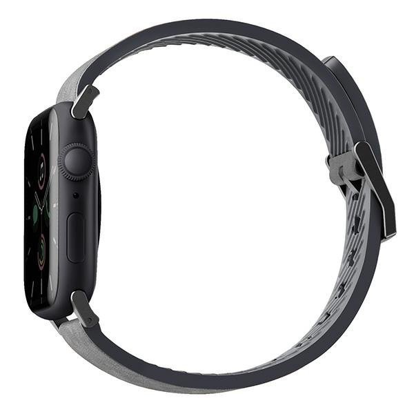 UNIQ pasek Straden Apple Watch Series    1/2/3/4/5/6/7/8/9/10/SE/SE2/Ultra/Ultra 2 42/44/45/49mm. Leather Hybrid Strap grey/szar