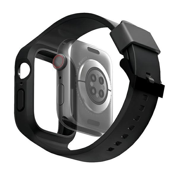 UNIQ pasek Monos 2in1 Apple Watch Strap+ Case Series 4/5/6/7/8/9/SE/SE2 44/45mm. czarny/midnight black