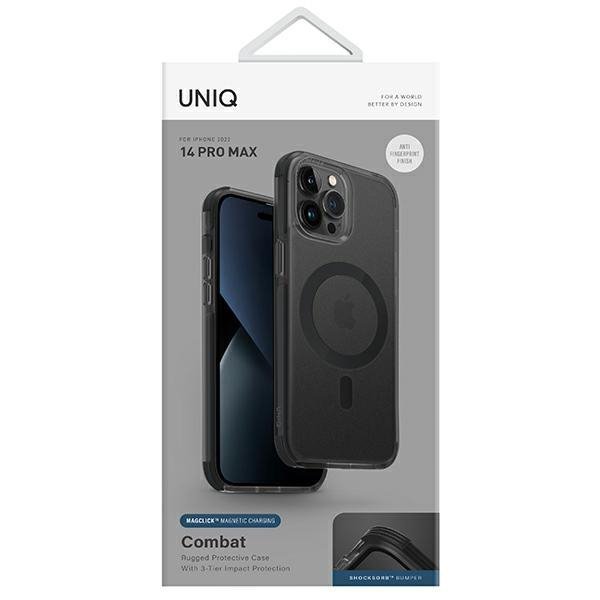 UNIQ etui Combat iPhone 14 Pro Max 6,7&quot; Magclick Charging czarny/concrete charcoal