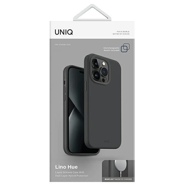 UNIQ etui Lino Hue iPhone 14 Plus / 15Plus 6.7&quot; Magclick Charging szary/charcoal grey