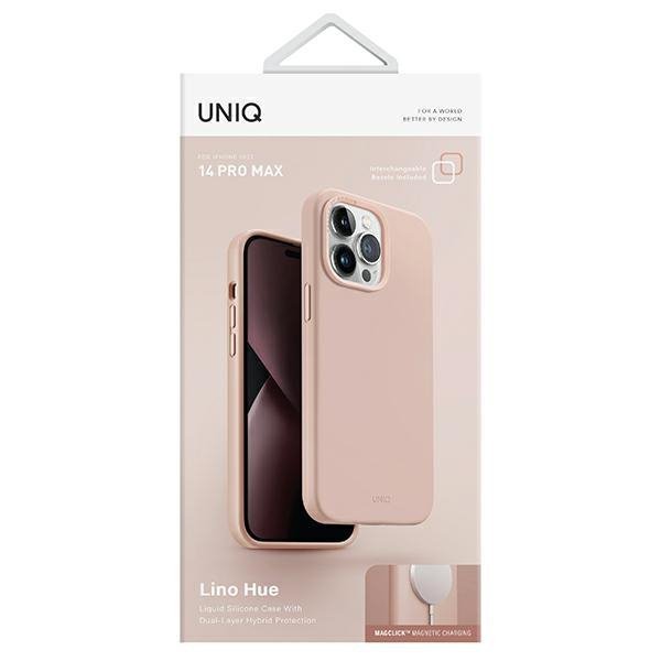 UNIQ etui Lino Hue iPhone 14 Pro Max6,7&quot; Magclick Charging różowy/blush pink