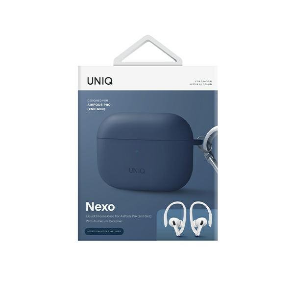 UNIQ etui Nexo AirPods Pro 2 gen + EarHooks Silicone (2022/2023) niebieski/caspian blue