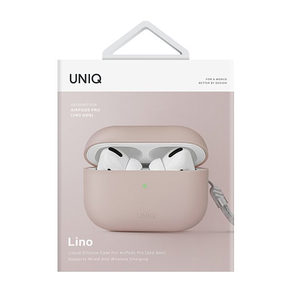 UNIQ etui Lino AirPods Pro 2 gen Silicone (2022/2023) różowy/blush pink