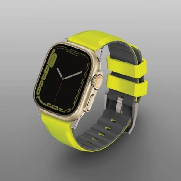 UNIQ pasek Linus Apple Watch Series1/2/3/4/5/6/7/8/9/SE/SE2/Ultra/Ultra 2 42/44/45/49mm Airosoft Silicone limonkowy/lime green