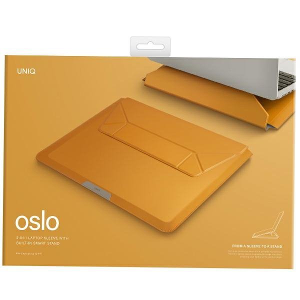 UNIQ etui Oslo laptop Sleeve 14&quot; musztardowy/mustard
