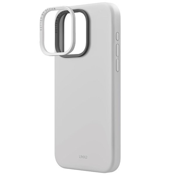 UNIQ etui Lino Hue iPhone 15 Pro Max6.7&quot; Magclick Charging jasnoszary/chalk grey