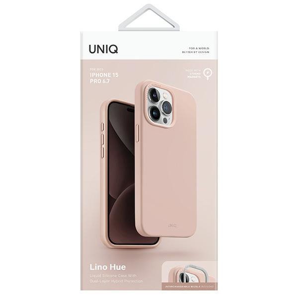 UNIQ etui Lino Hue iPhone 15 Pro Max6.7&quot; Magclick Charging różowy/blush pink