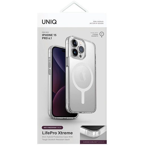 UNIQ etui LifePro Xtreme iPhone 15 Pro 6.1&quot; Magclick Charging przeźroczysty/frost clear