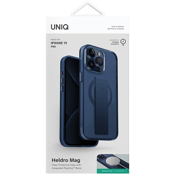 UNIQ etui Heldro Mag iPhone 15 Pro 6.1&quot;Magclick Charging niebieski/ultramarine deep blue