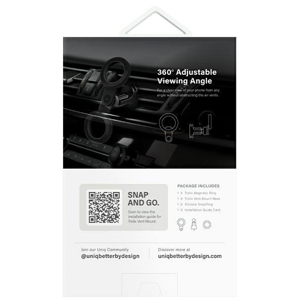 UNIQ magnetyczny uchwyt sam TrelixCar Air Vent Mount czarny/midnight black