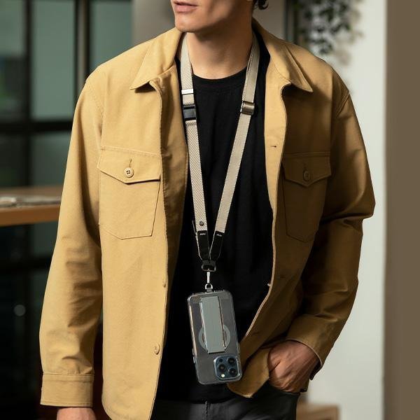 UNIQ Vista uniwersalna smycz do telefonu2w1 biały/peral white