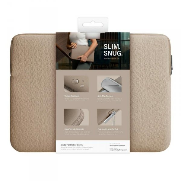 UNIQ torba Cyprus laptop Sleeve 14&quot; nude brown water-resistant neoprene