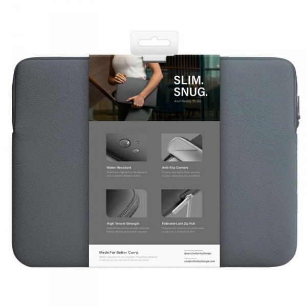 UNIQ totba Cyprus laptop Sleeve 14&quot; onyx water-resistant neoprene
