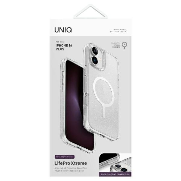 UNIQ etui LifePro Xtreme iPhone 16 Plus6.7&quot; Magclick Charging przezroczysty/tinsel lucent
