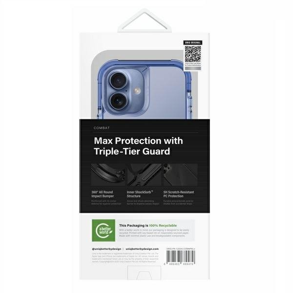 UNIQ etui Combat iPhone 16 6.1&quot; Magclick Charging niebieski/pearl blue