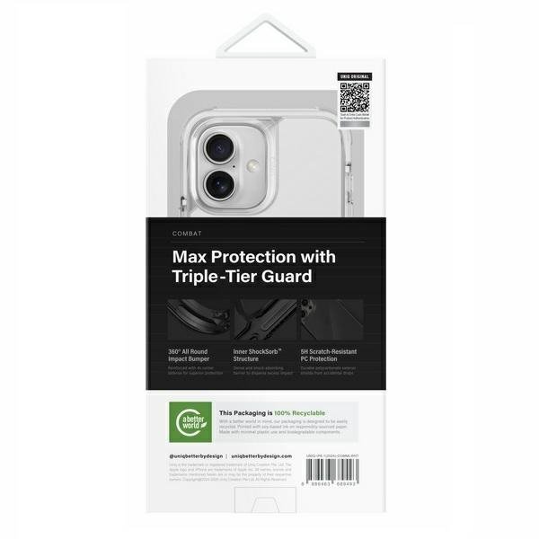 UNIQ etui Combat Luminous iPhone 16 6.1&quot;Magclick Charging biały/lwhite