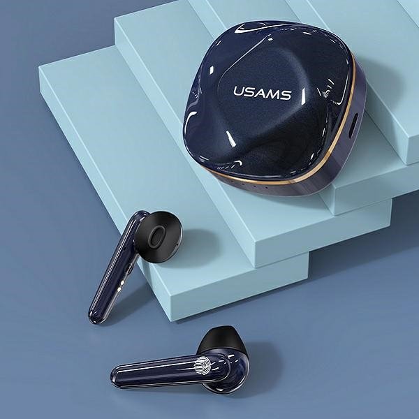 USAMS Słuchawki Bluetooth 5.0 TWS SD series bezprzewodowe niebieski/gem blue BHUSD02