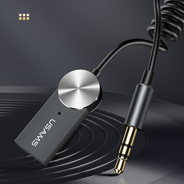 USAMS Adapter audio Bluetooth 5.0USB-AUX szary/tarnish SJ464JSQ01 (US-SJ464)