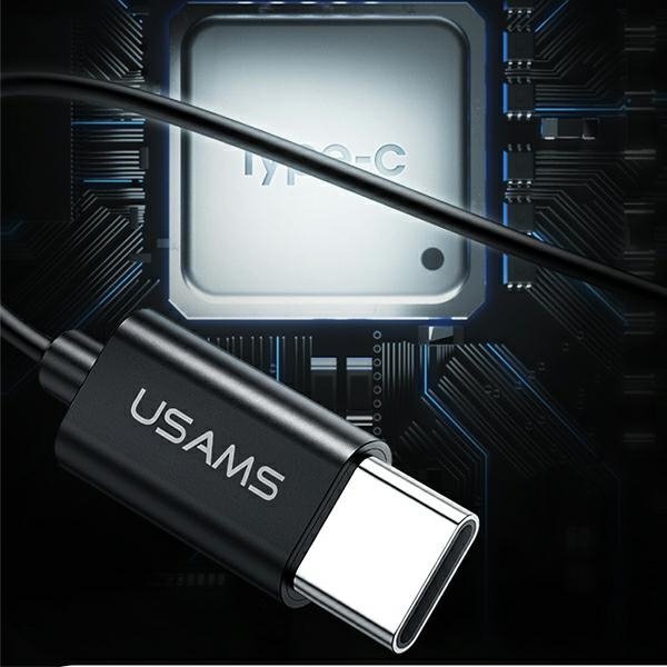 USAMS Słuchawki stereo EP-43 metalUSB-C czarny/black HSEP4301