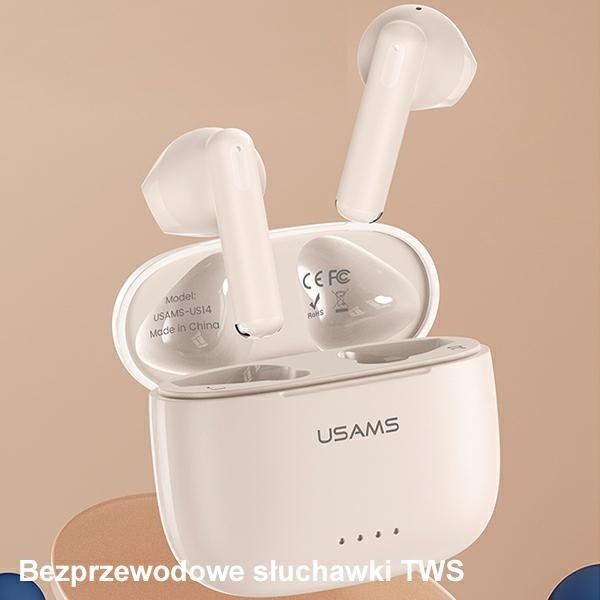 USAMS Słuchawki Bluetooth 5.3 TWS US14 Series Dual mic bezprzewodowe niebieskie/blue BHUUS03