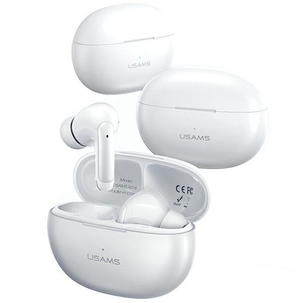 USAMS Słuchawki Bluetooth 5.3 TWS X-Don Series Dual mic ENC bezprzewodowe biały/white BHUXD02 (USAMS-XD18)