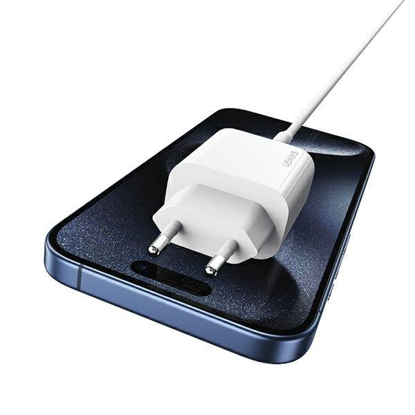 USAMS Ład. siec. 1xUSB-C T65 PD20W (only head) PD Fast Charging biały/white CC226TC01 (US-CC226)