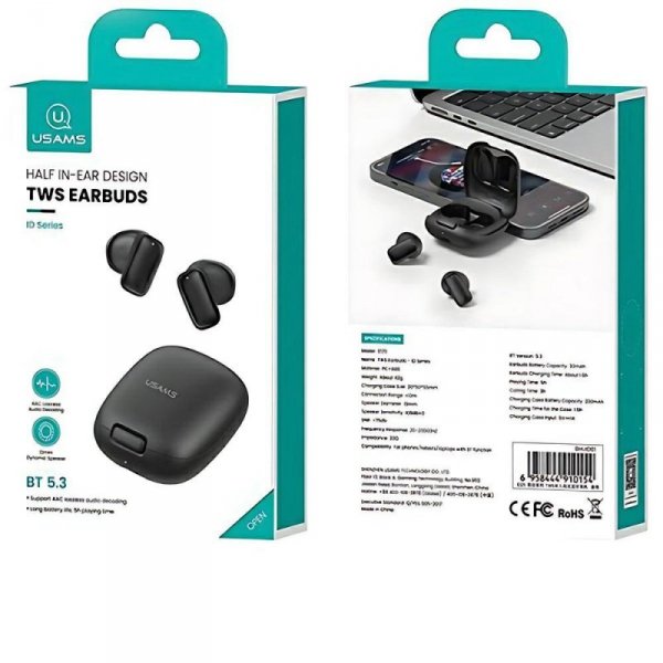 USAMS Słuchawki Bluetooth 5.3 TWSID Series bezprzewodowe różowy/pink BHUID04 (ID25)