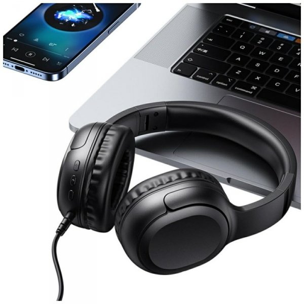 USAMS Słuchawki Bluetooth 5.3 nauszneYun Series czarny/black TDLYEJYX01 (USAMS-YG23)