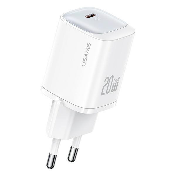 USAMS Ład. siec. CC248 20W GaN USB-CFast Charging HC Series biały/white CC248TC02