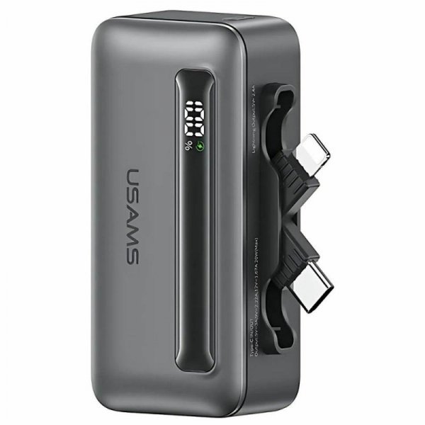 USAMS Powerbank 4500mAh USB-C/Lightning  20W PD Fast Charge szary/tarnish XB Series 4K5CD23301 (US-CD233)