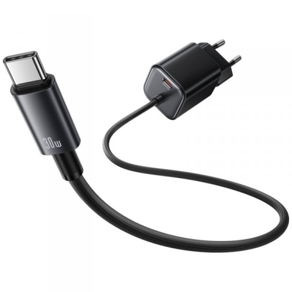 Ładowarka sieciowa USAMS JC Series CC264 30W GaN Mini Fast Charger 2xUSB-C czarny