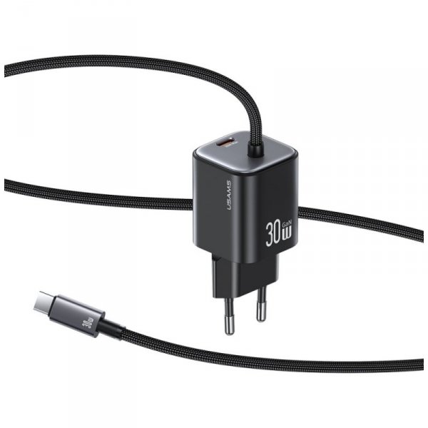 Ładowarka sieciowa USAMS JC Series CC264 30W GaN Mini Fast Charge 2xUSB-C biały
